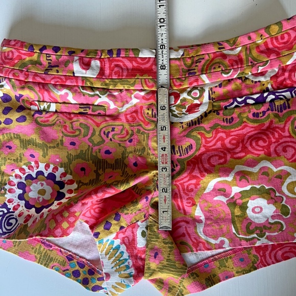 J Crew Women's Micro Mini Hot Pink Shorts 6 Retro Floral Pockets JCrew - Picture 8 of 10